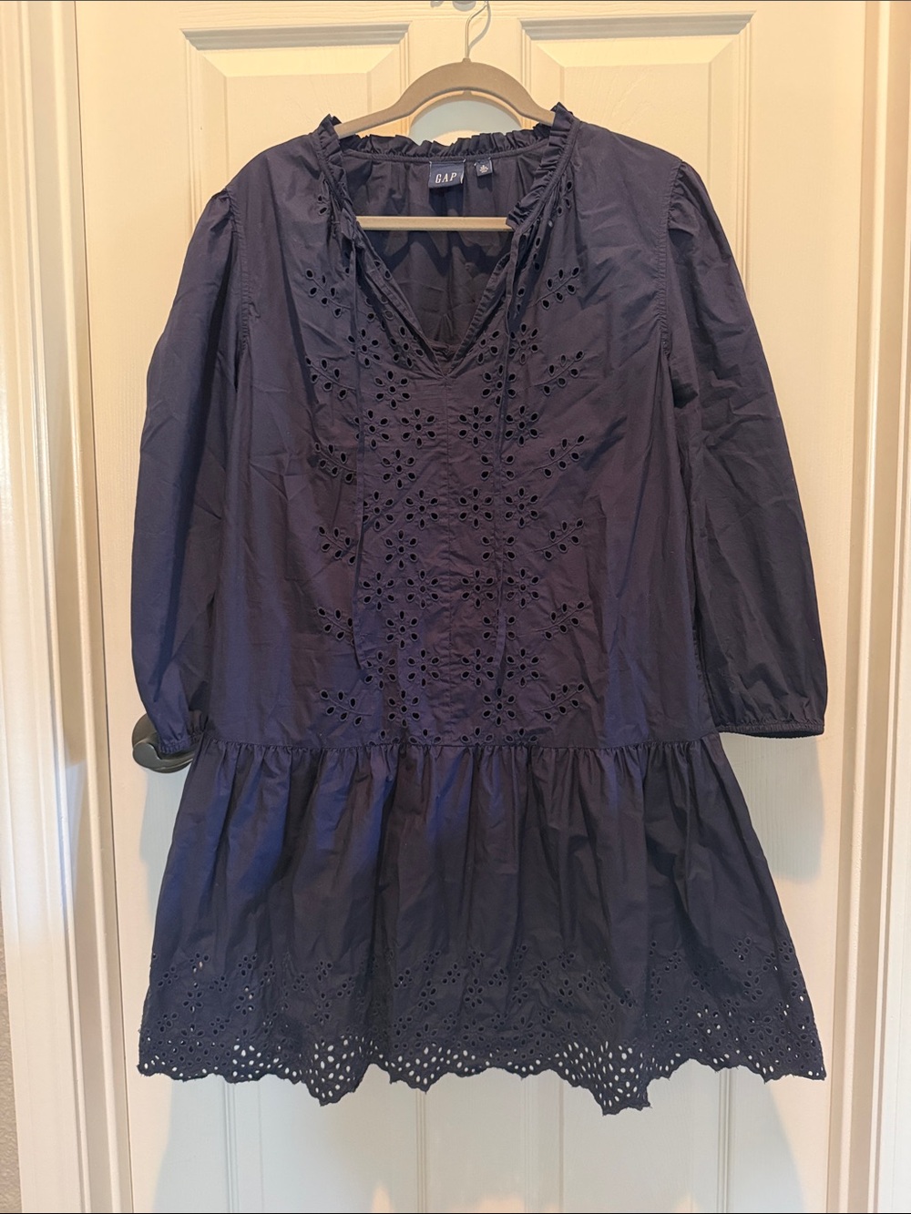 GAP Dark Navy Eyelet V-Neck Tunic